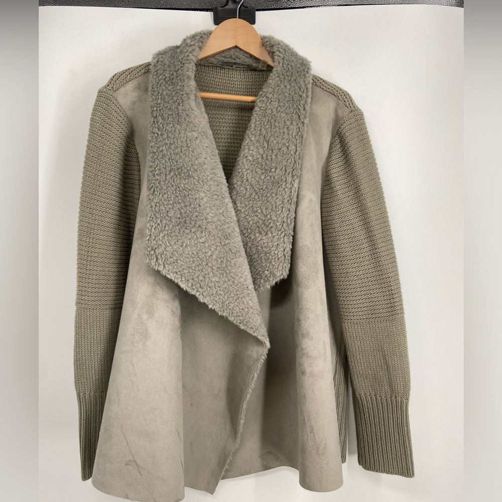 Bagatelle suede Faux Fur Knit‎ Jacket sweater Coat, Size 2X